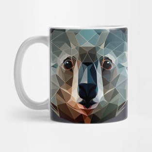 Triangle Koala - Abstract polygon animal face staring Mug